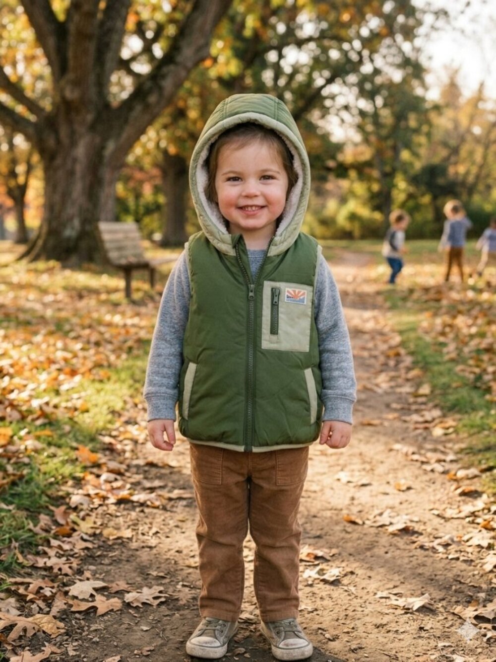 NWT Old Navy Toddler Kids Hooded Puffer Vest Green Sz 2T (33-36" / 30-33 lbs)